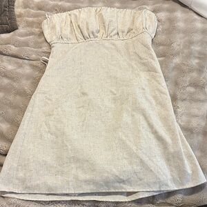Strapless Mini Linen Dress
